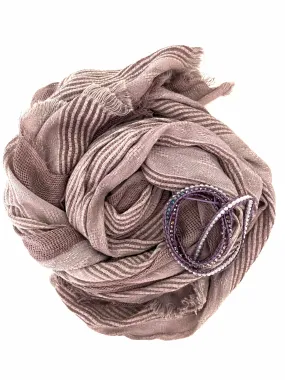 💥 Gift Pack - Lilac Grey Cotton Scarf with Wrist Wrap