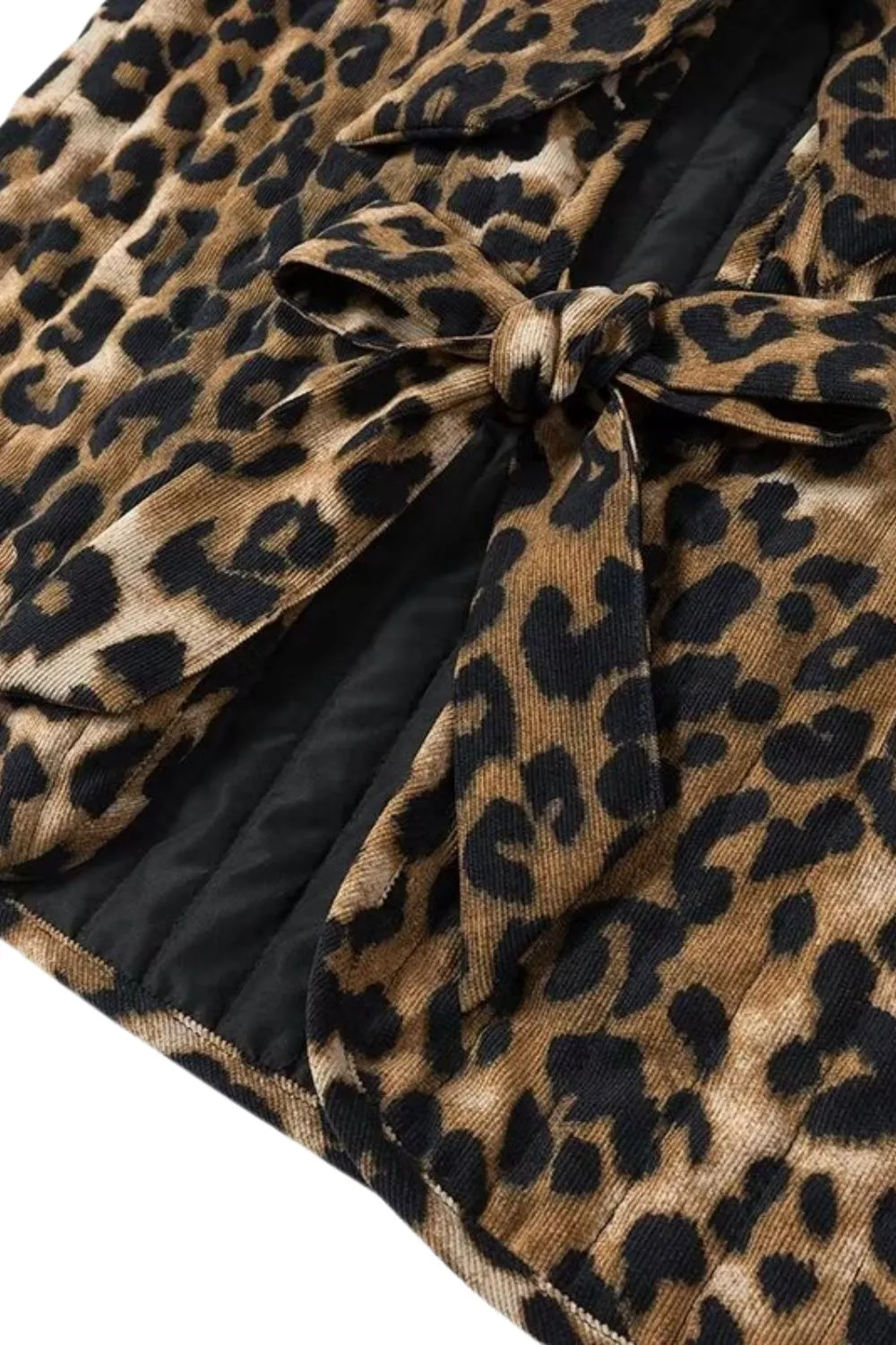 ' Nicholas' Leopard Print Corduroy Bow-Detail Cotton Vest