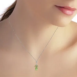 1.7 Carat 14K Solid White Gold That's Emotion Peridot Necklace