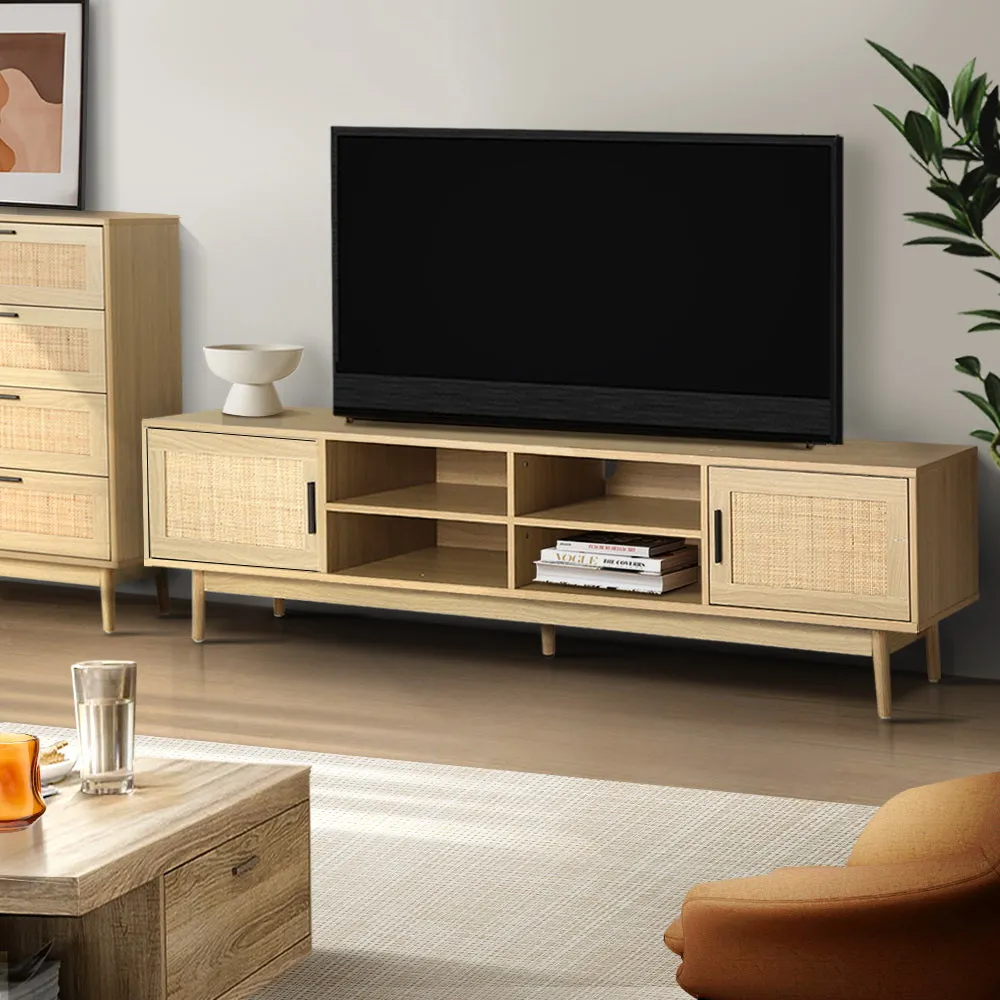 180cm Rattan TV Cabinet w/Shelves & Storage - Artiss