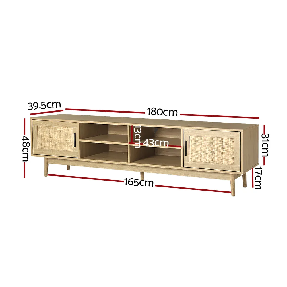 180cm Rattan TV Cabinet w/Shelves & Storage - Artiss