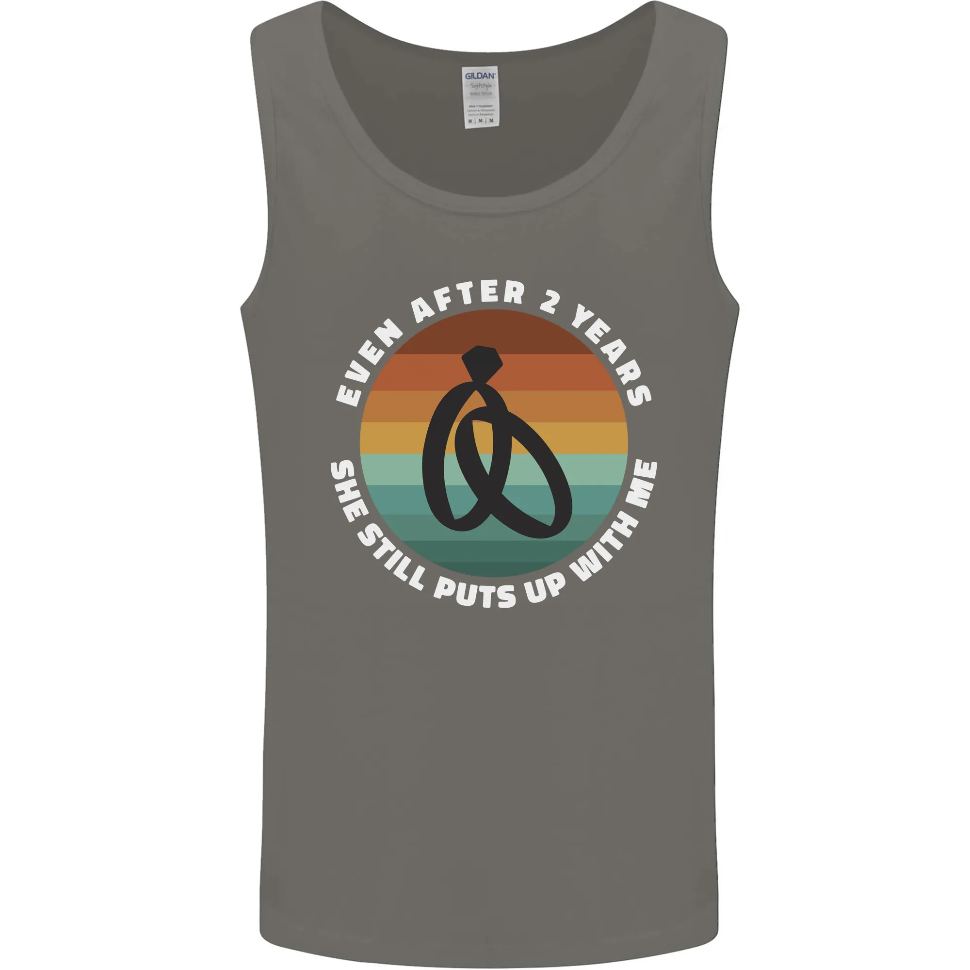 2 Year Wedding Anniversary 2nd Marriage Mens Vest Tank Top