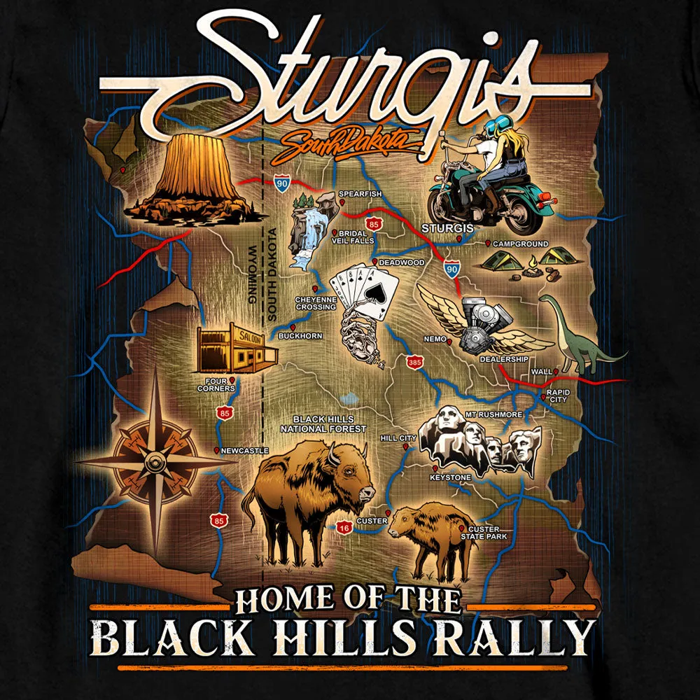 2024 Sturgis Motorcycle rally Attractions Black Long Sleeve Shirt SPB2113