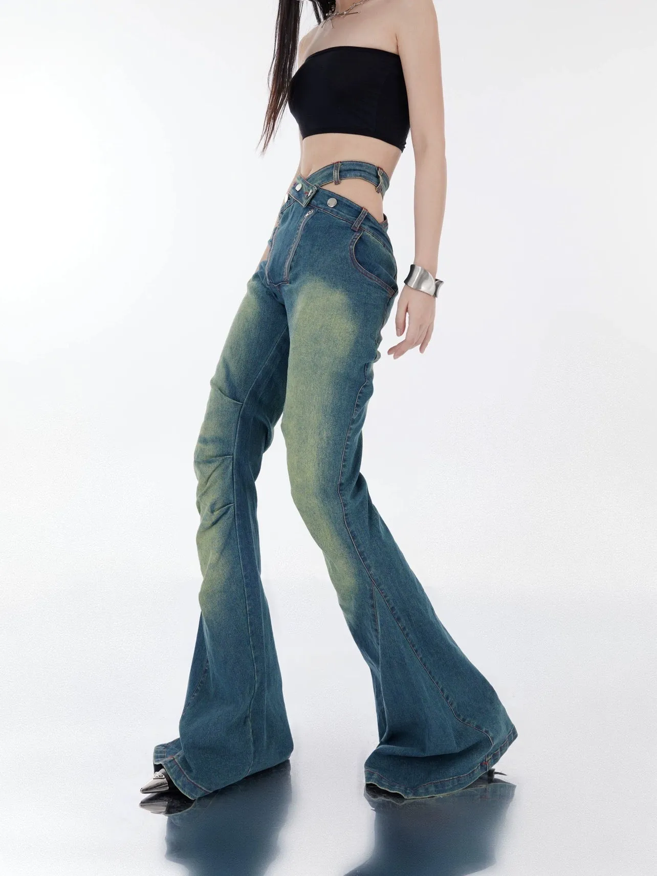 【23s October.】Cutout Bootcut Jeans