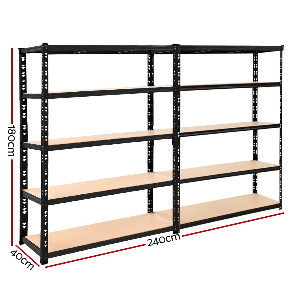 2.4MX1.8M Garage Shelving Warehouse Rack Pallet Racking Storage Steel Black