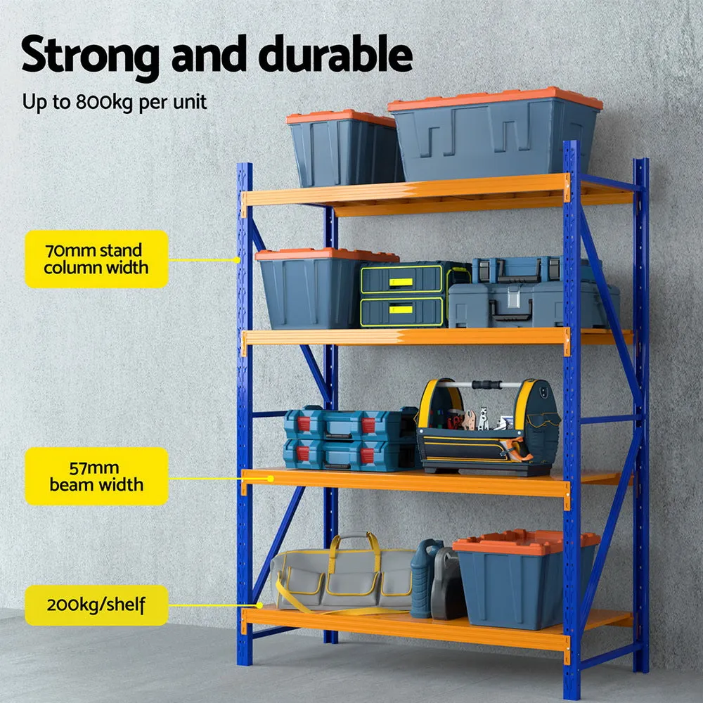 2Mx1.5M Warehouse Shelving Garage Rack - Blue & Orange