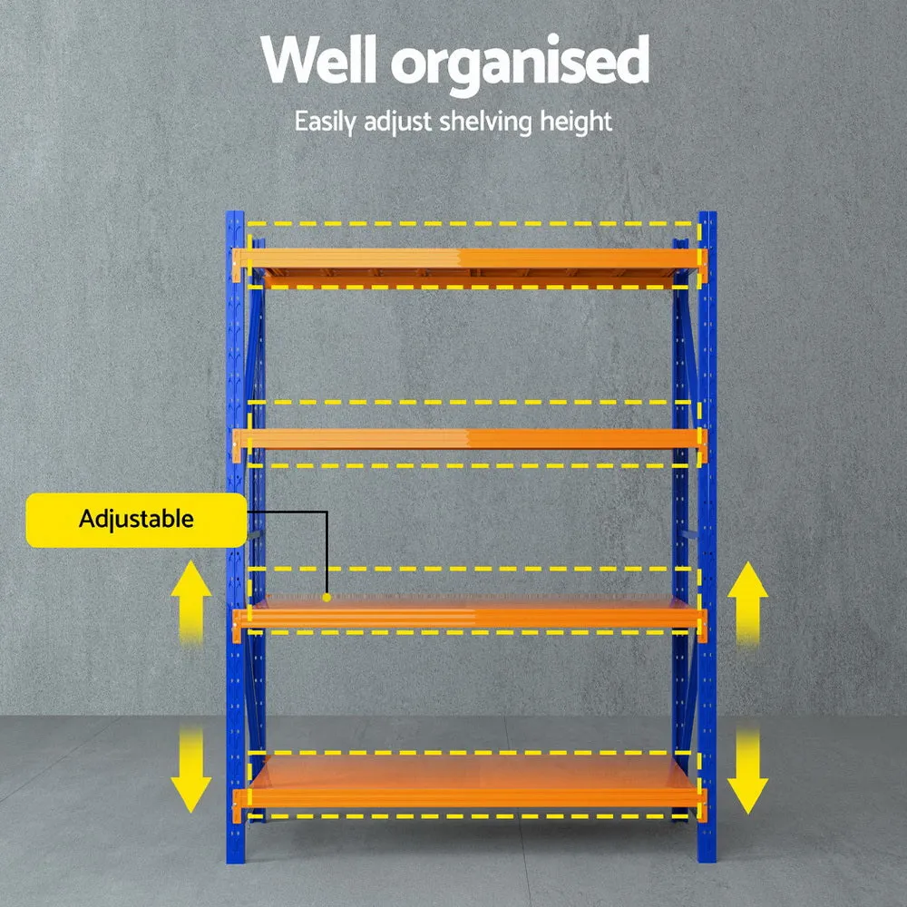 2Mx1.5M Warehouse Shelving Garage Rack - Blue & Orange