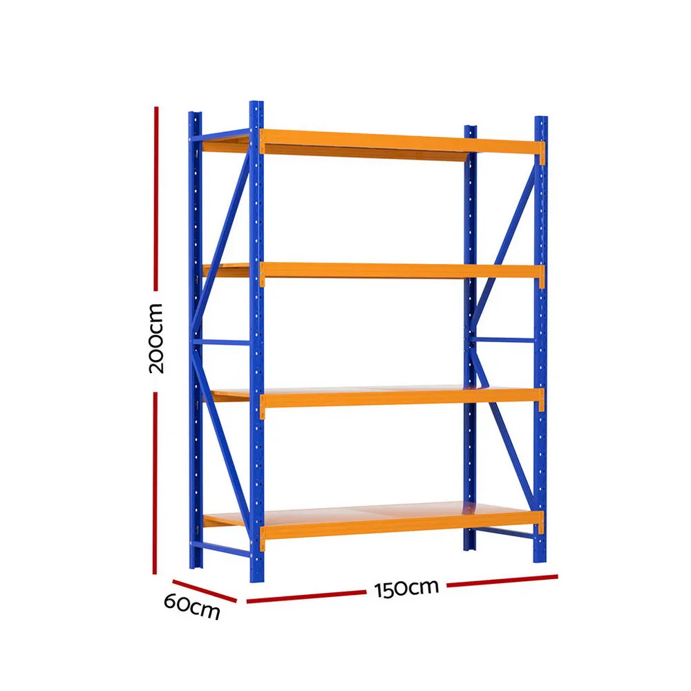 2Mx1.5M Warehouse Shelving Garage Rack - Blue & Orange