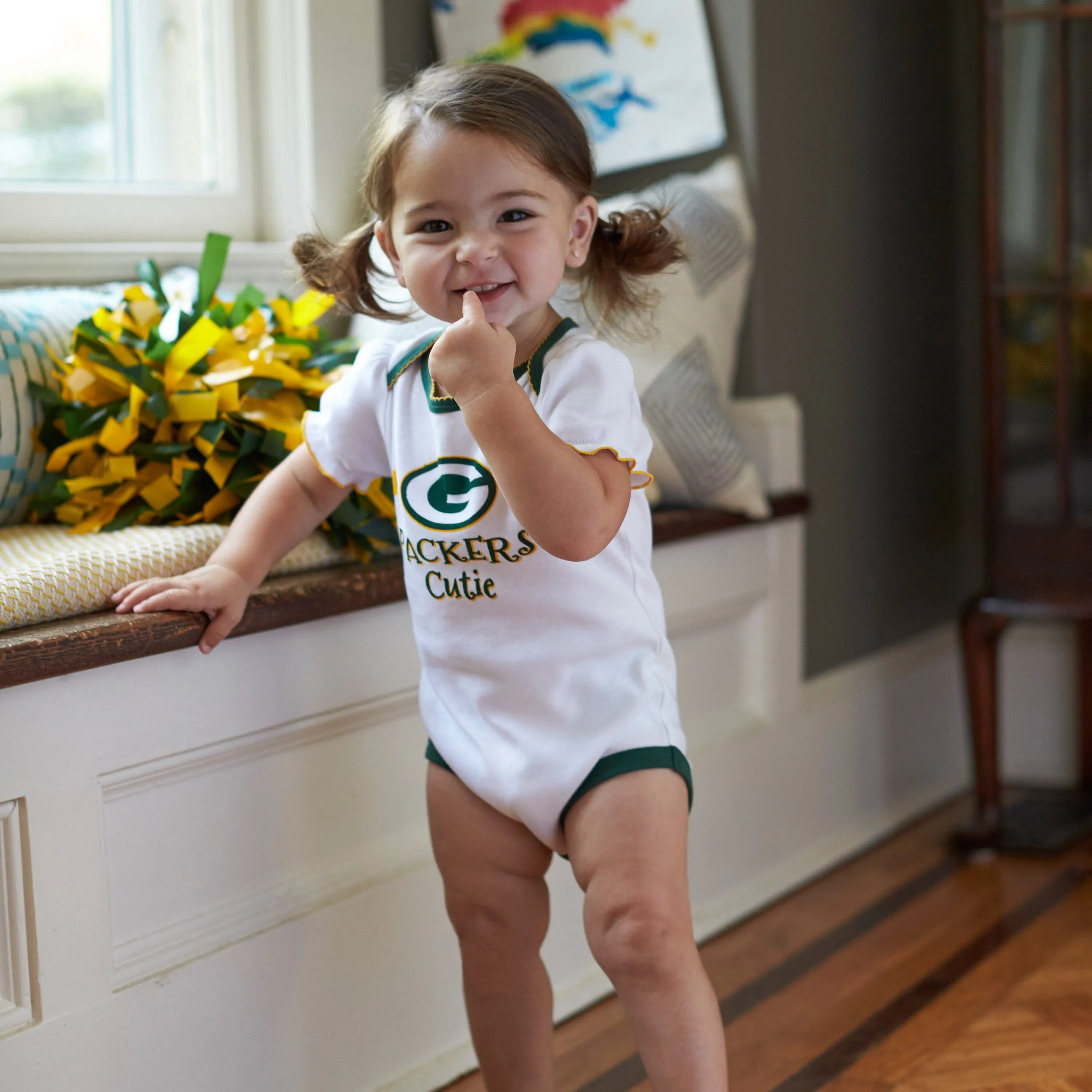 3-Pack Baby Girls Green Bay Packers Short Sleeve Bodysuits