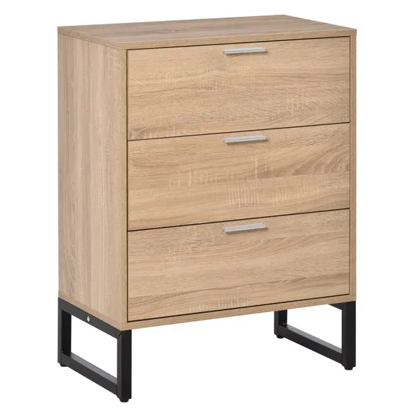 3 Storage Cabinet Chest Of Drawers Steel Frame Bedroom Living