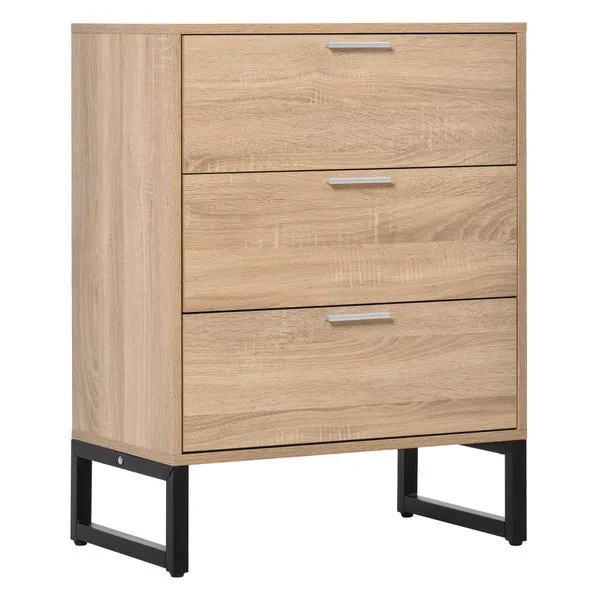 3 Storage Cabinet Chest Of Drawers Steel Frame Bedroom Living