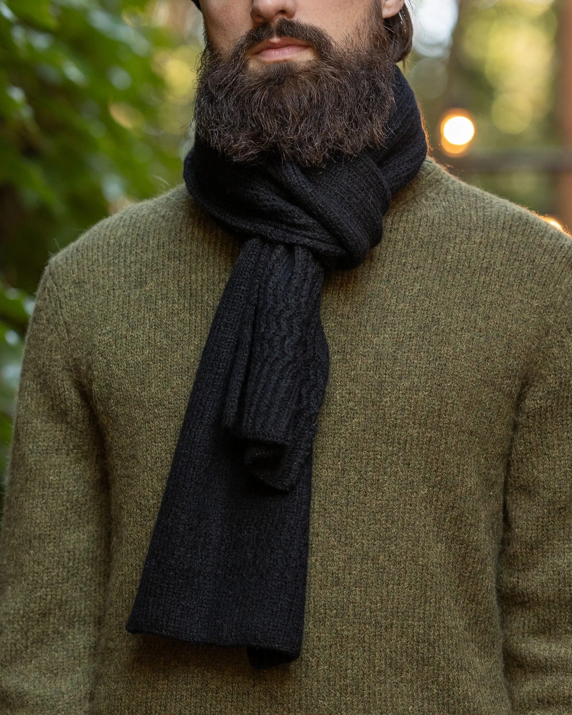 3sixteen Alpaca Rib Scarf - Black