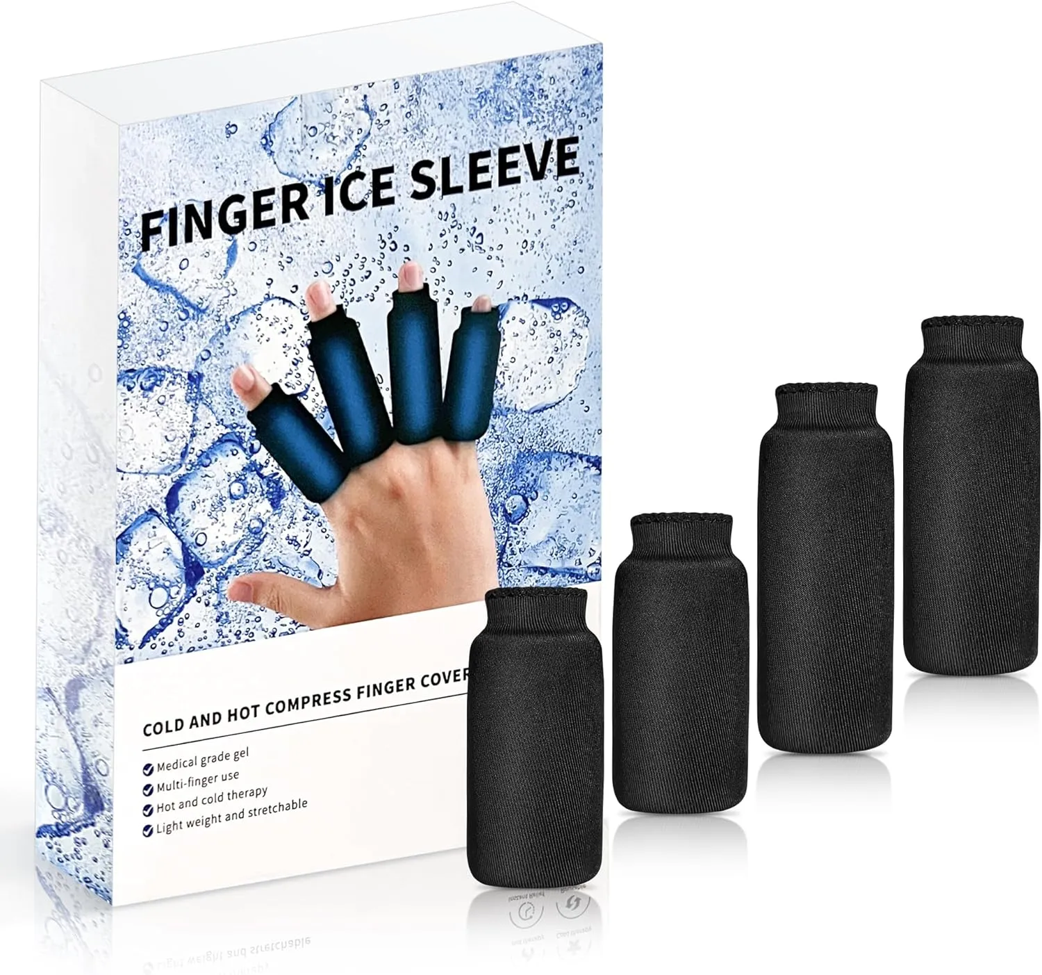 4 Packs Finger Ice Sleeves