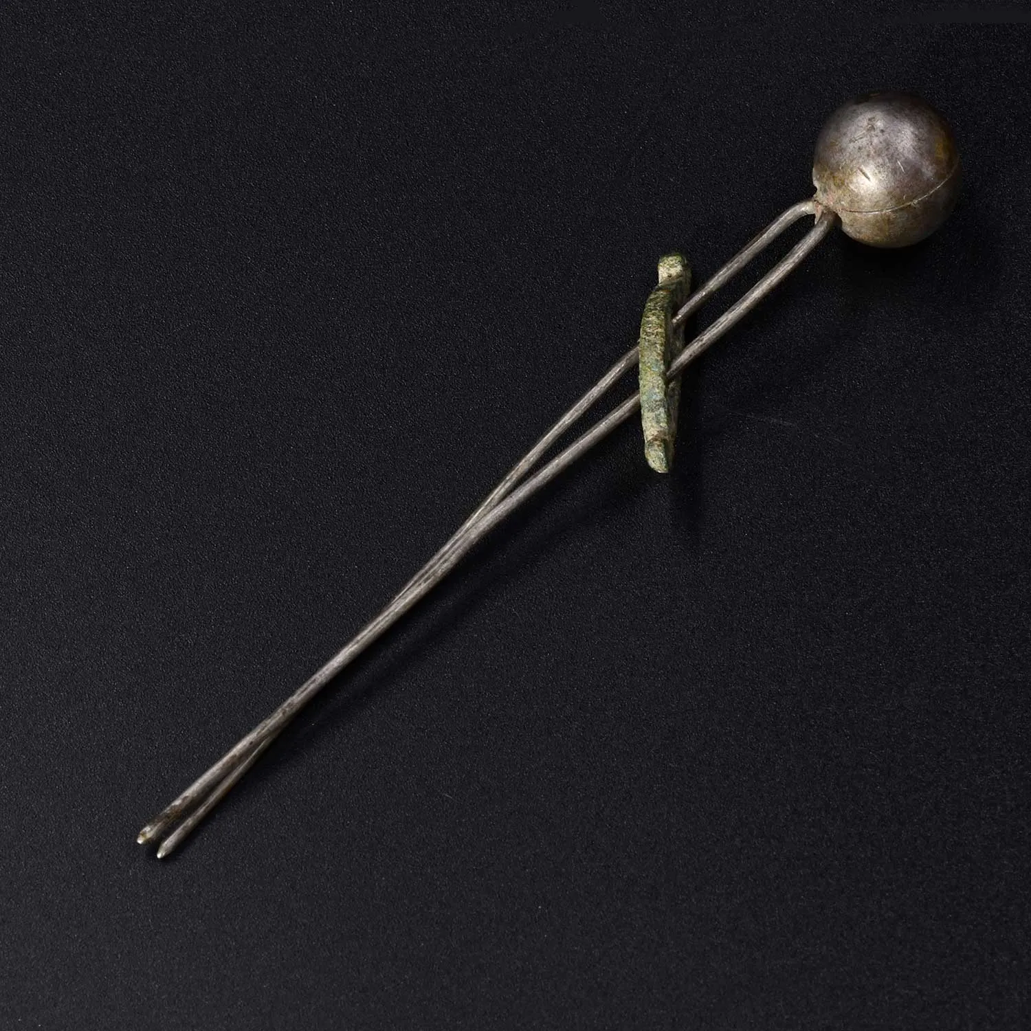 A Greek Silver Brooch Pin, Classical Period, ca. 5th - 4th century BCE