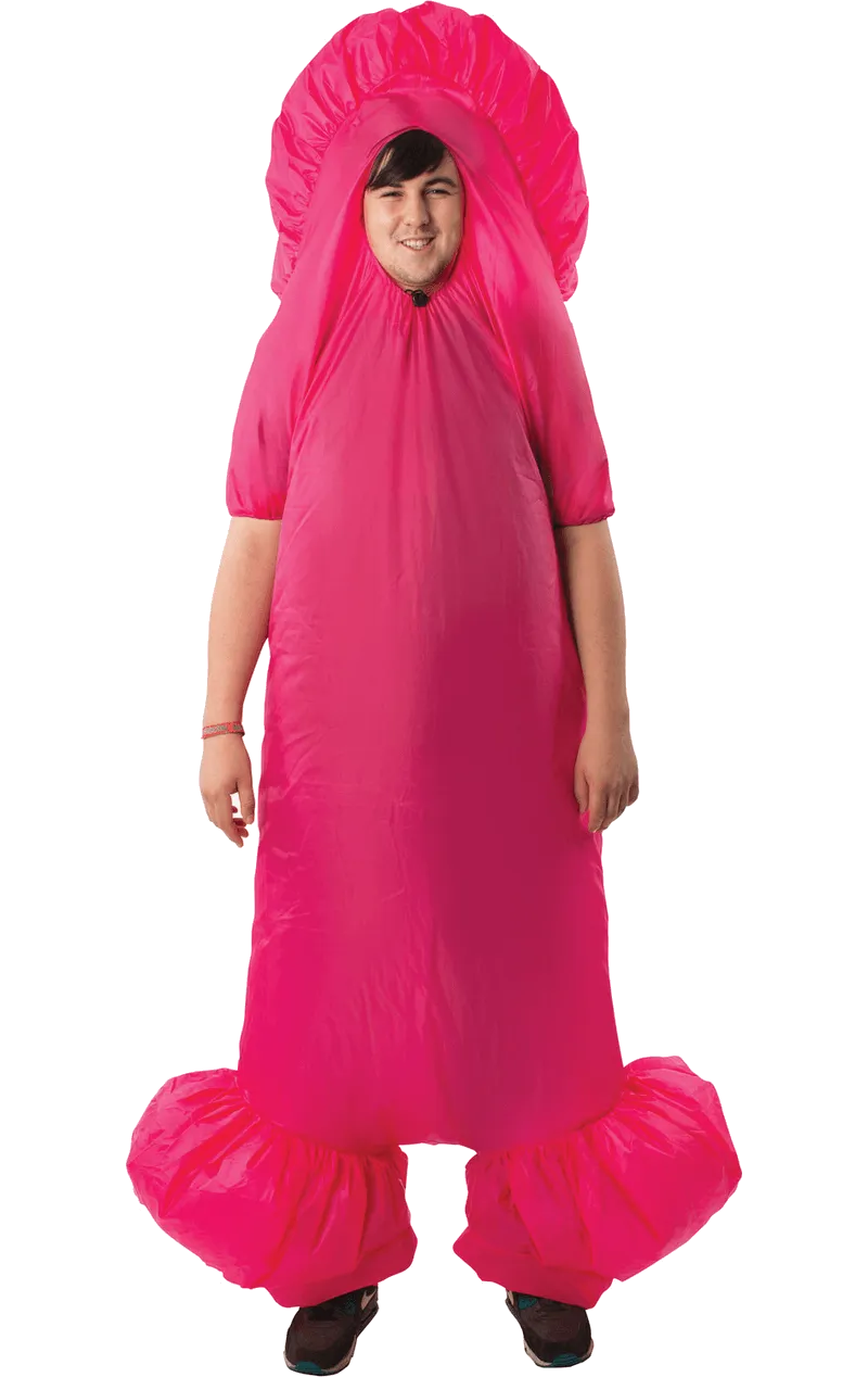 Adult Pink Inflatable Penis Stag Costume