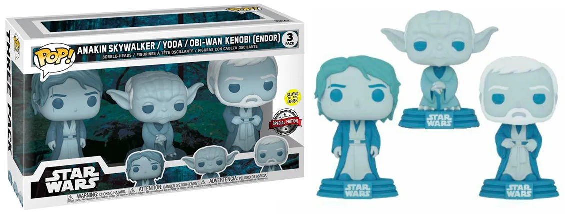 Anakin Skywalker / Yoda / Obi-Wan Kenobi (Glow in the Dark, Endor) 3-pk - Special Edition Exclusive  [Condition: 6/10]