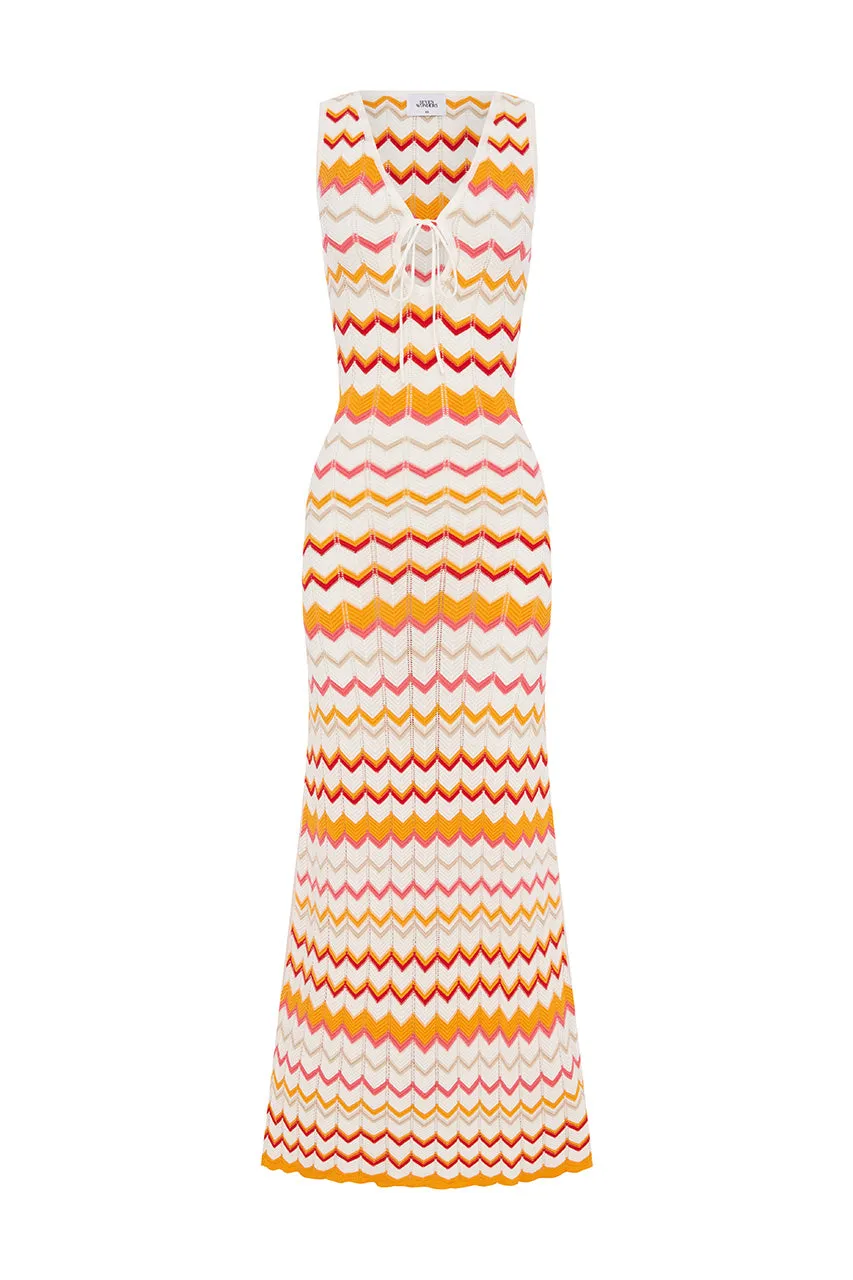 ANDREA MAXI DRESS - ORANGE MULTI