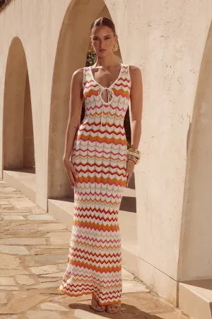 ANDREA MAXI DRESS - ORANGE MULTI