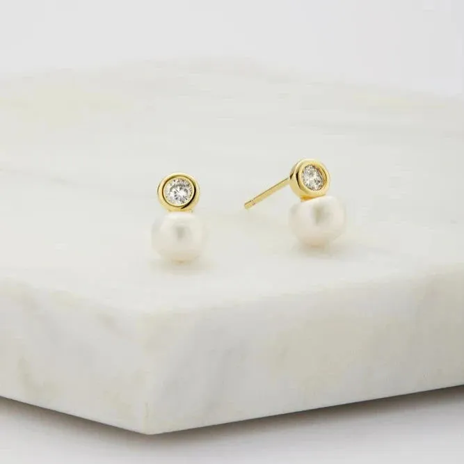 Aria Stud Earring - 925 Sterling Silver - Gold