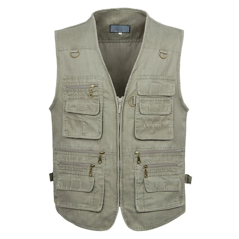 ASHORESHOP Mens Recreation Sport Utility Vest 16 Pockets 5XL 6XL 7XL