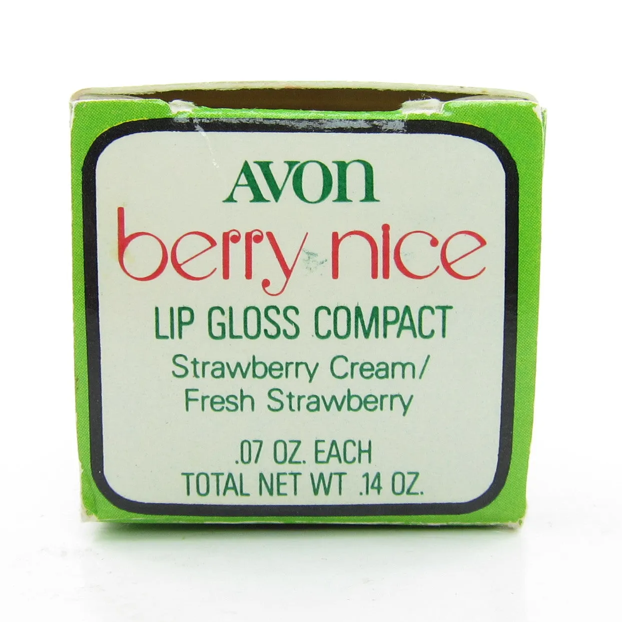 Avon Berry Nice Lip Gloss Compact Vintage 1970s Strawberry Cream & Fresh Strawberry