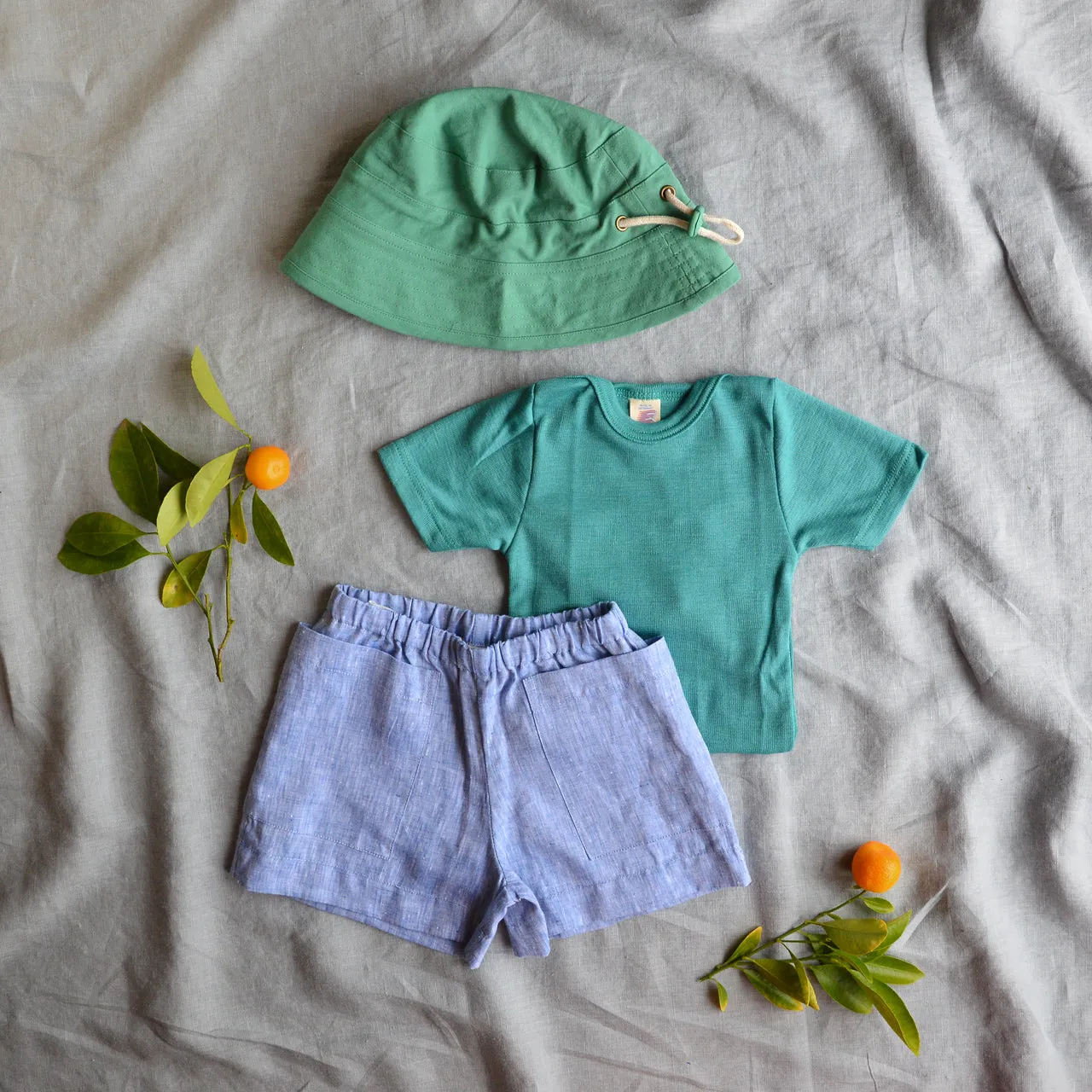 Baby Body Short Sleeve in Merino/Silk - Ice Blue (0-2y) *Last ones!