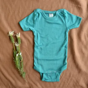 Baby Body Short Sleeve in Merino/Silk - Ice Blue (0-2y) *Last ones!