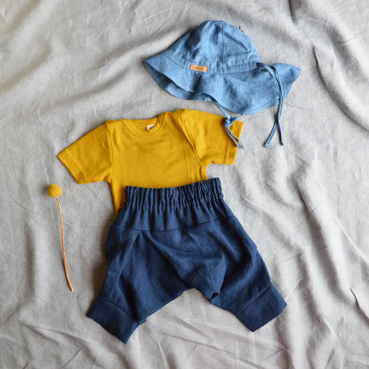 Baby Body Short Sleeve in Merino/Silk - Ice Blue (0-2y) *Last ones!