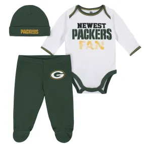 Baby Boys Green Bay Packers 3-Piece Bodysuit, Pant and Cap Set