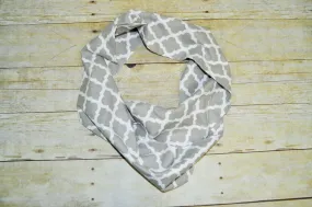 Baby/Toddler gray and white damask infinity scarf, soft baby scarf, trendy baby scarf, gray and white infinity baby scarf,infinity scarf,