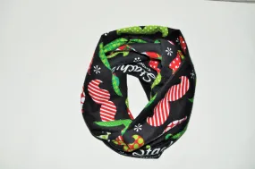 Baby/Toddler mustache infinity scarf, staching through the snow christmas scarf, soft baby scarf, trendy baby scarf,  unisex baby scarf