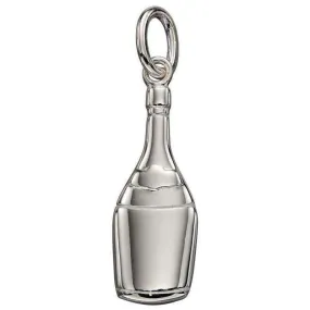 Beginnings Champagne Bottle Charm - Silver