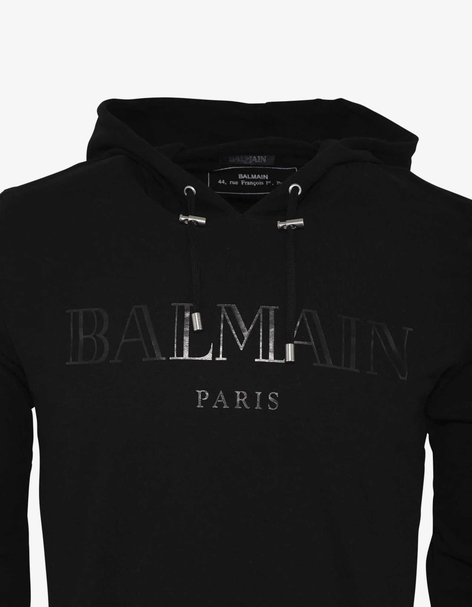 Black Logo Print Hooded T-Shirt -