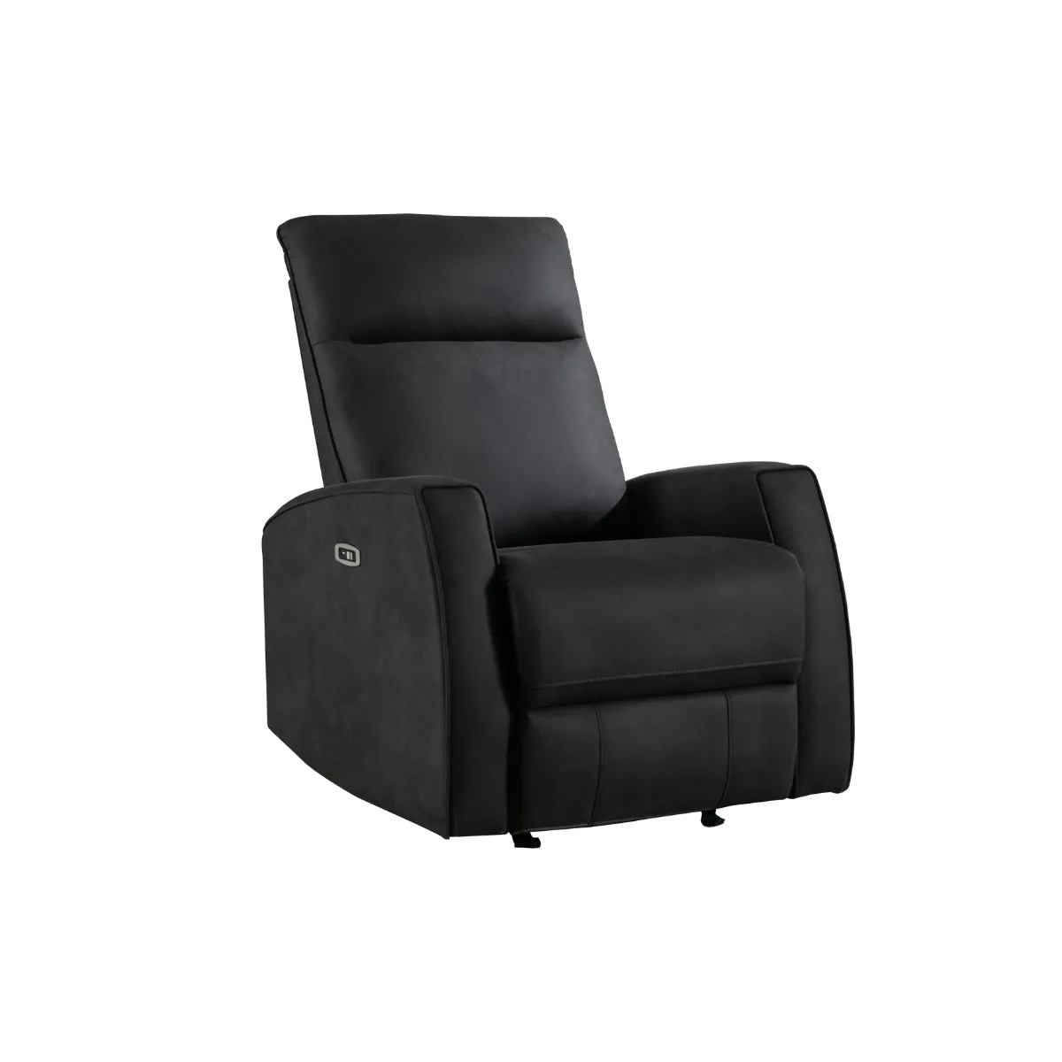 Black Microfiber Power Rocker Recliner with USB Charging Port