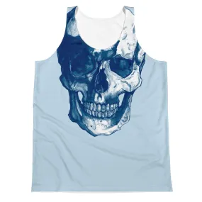 Blue Skull Collar Bone Unisex Tank Top by Robert Bowen