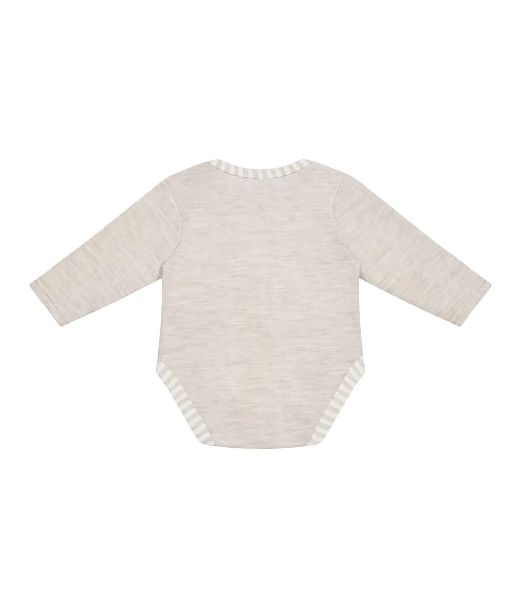 Bodysuit Long Sleeve Oatmeal Merino Wool