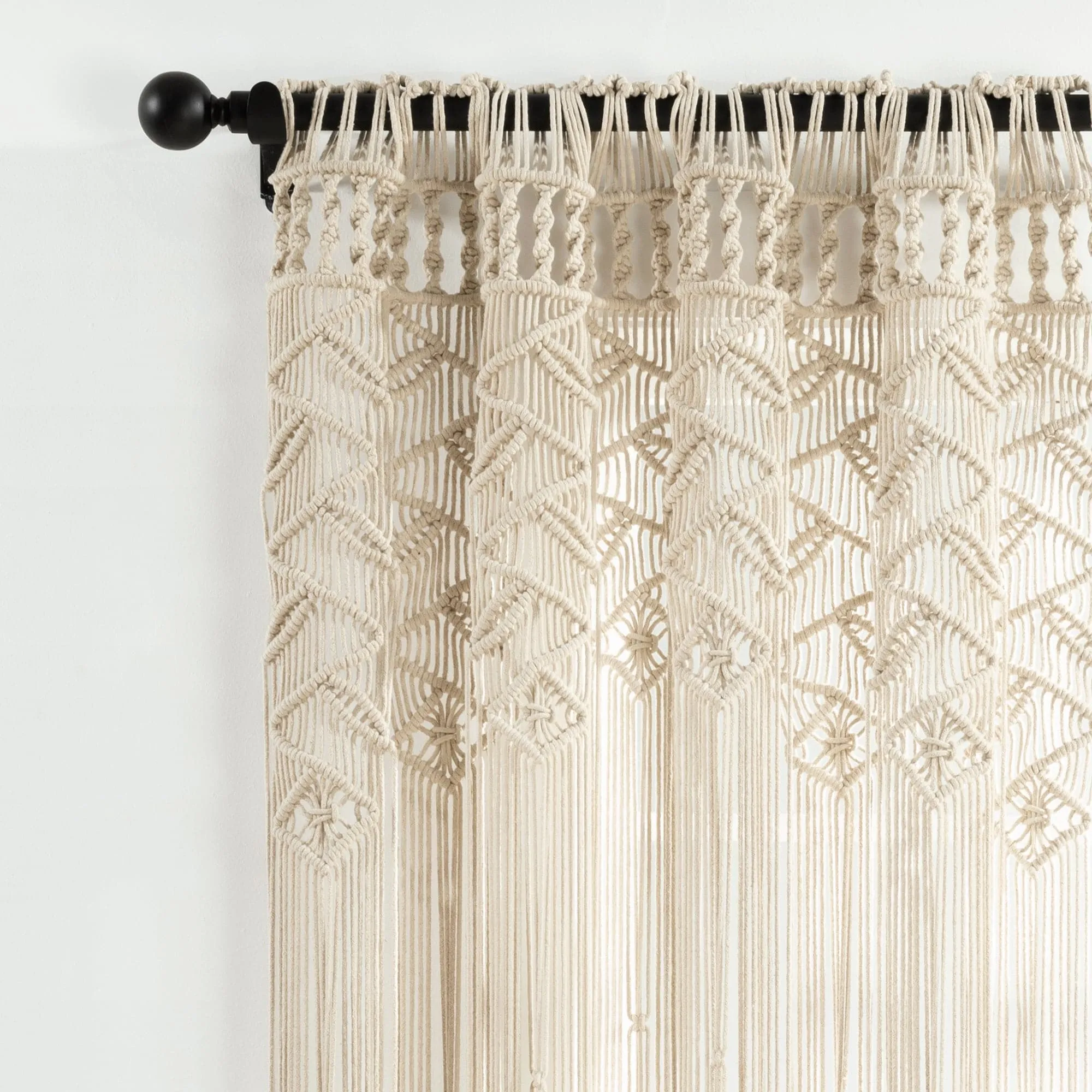 Boho Macrame Leaf Cotton Window Curtain