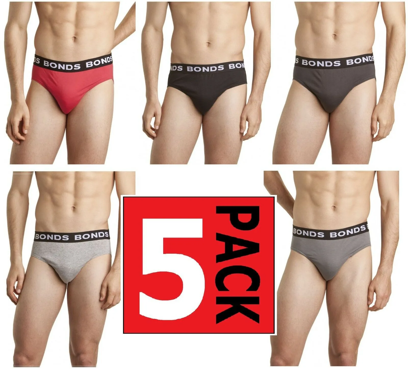 Bonds Mens 20 Pairs Hipster Cotton Underwear Mens Briefs Pairs