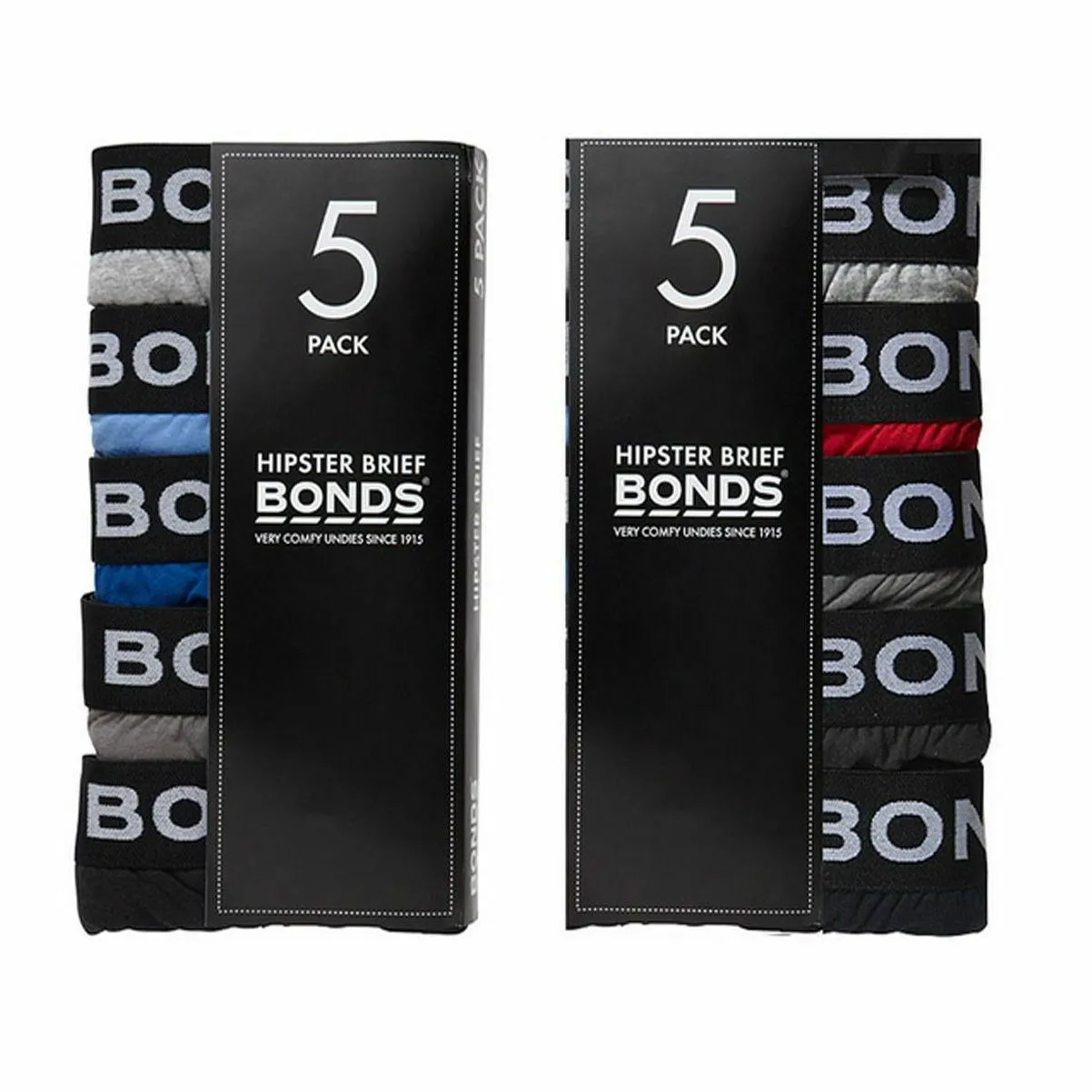 Bonds Mens 5 Pairs Hipster Cotton Underwear Mens Briefs Pairs Black S M L Xl Xxl