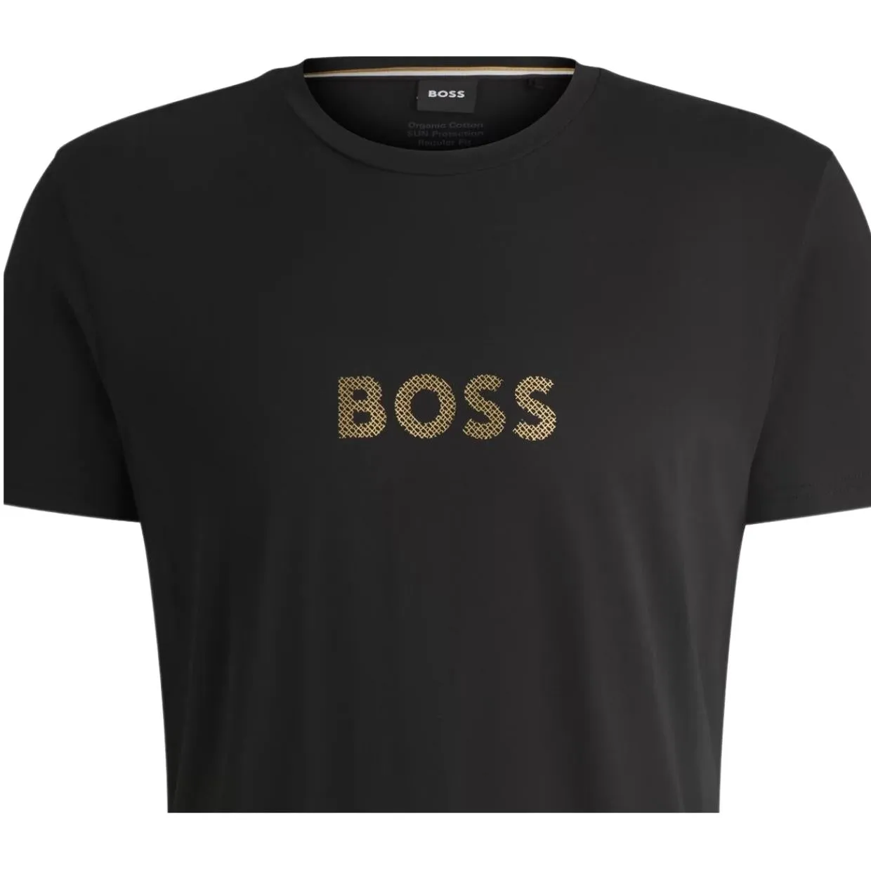 BOSS Metallic-Effect Logo Black T-Shirt