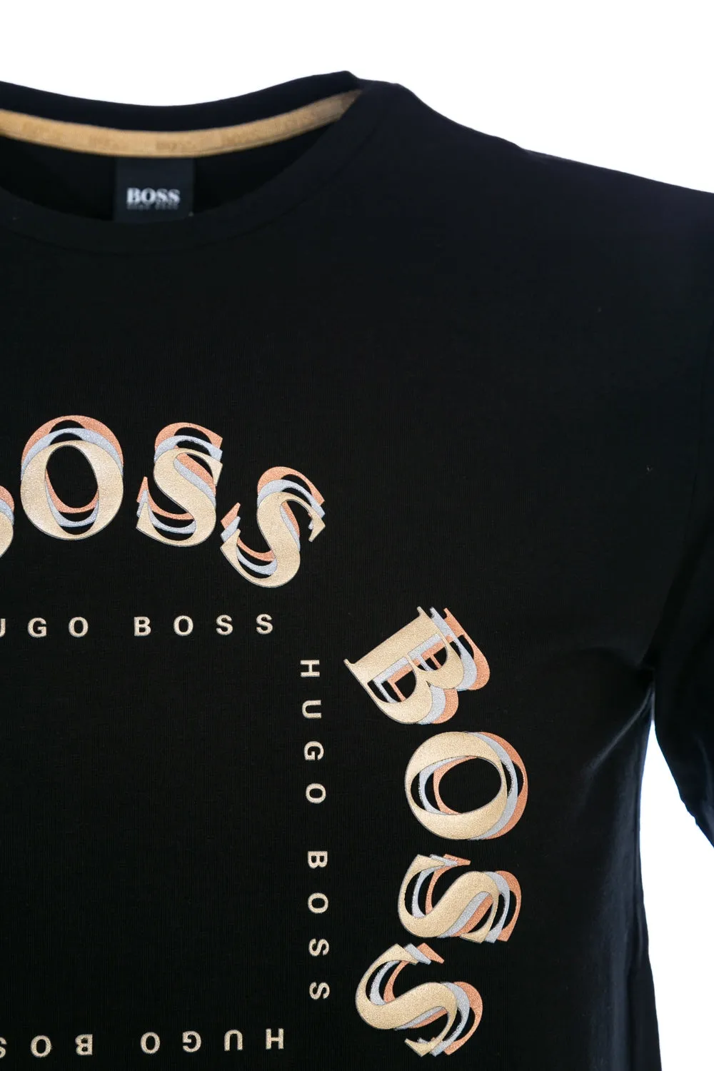 BOSS Tee 5 T Shirt in Black & Gold