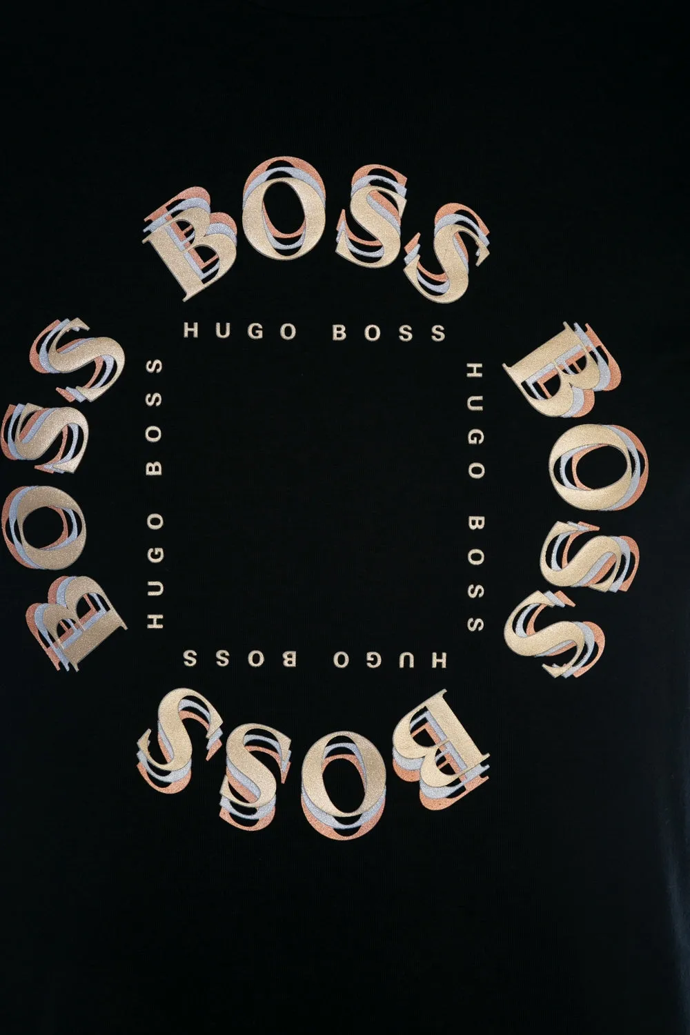 BOSS Tee 5 T Shirt in Black & Gold