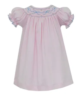 Bows Smocked Knit Bishop Dress