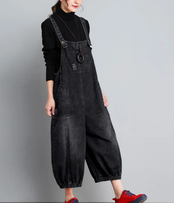 Casual  Spring Denim Overall Loose  Women Jumpsuits QYCQ05118