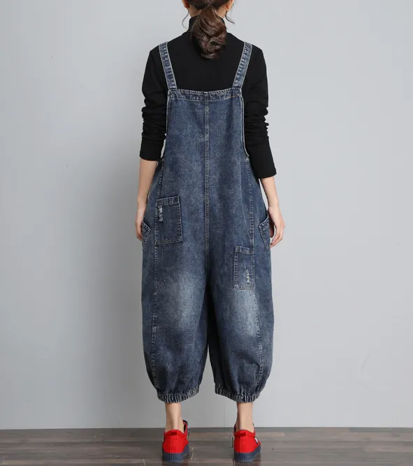 Casual  Spring Denim Overall Loose  Women Jumpsuits QYCQ05118