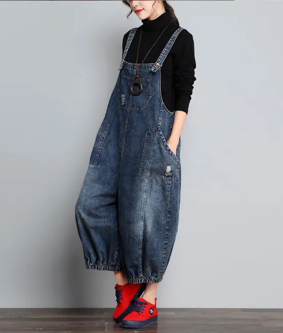 Casual  Spring Denim Overall Loose  Women Jumpsuits QYCQ05118