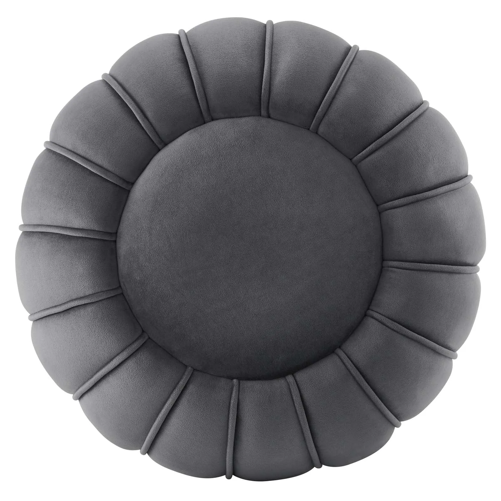 Celebrate Channel Tufted Performance Velvet Ottoman Gray EEI-5034-GRY