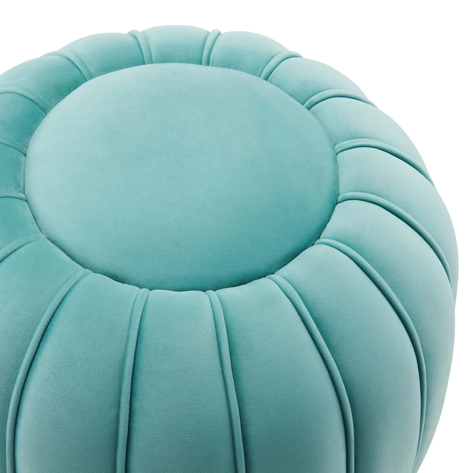 Celebrate Channel Tufted Performance Velvet Ottoman Mint EEI-5034-MIN