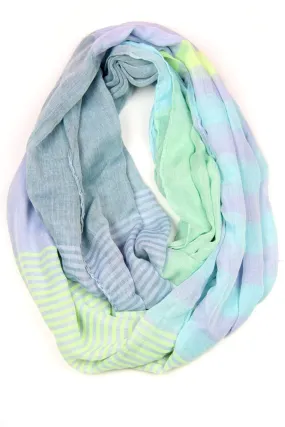 Circle Scarf / Pastel Blue Green Purple / Unisex