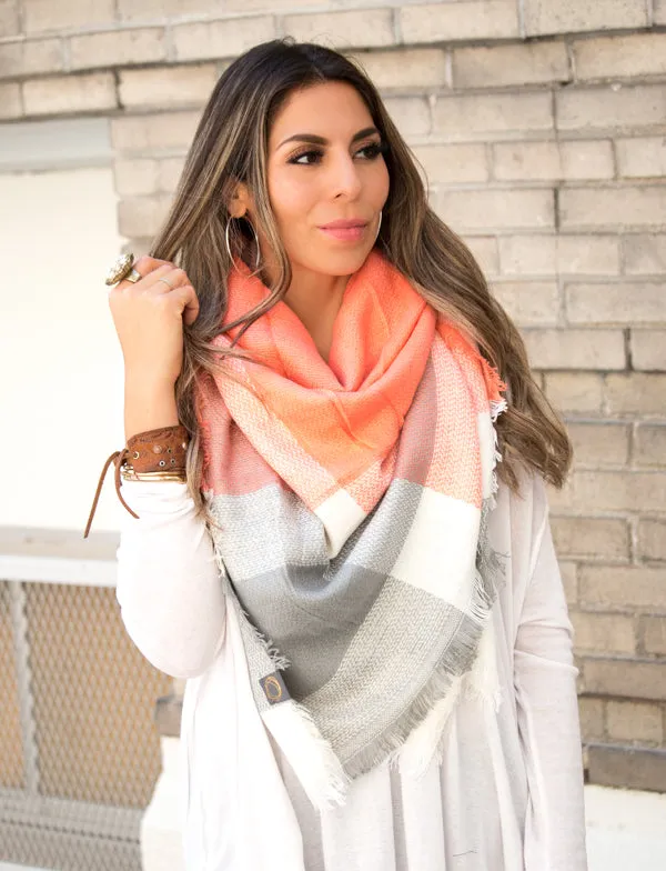 Color Block Blanket Scarf